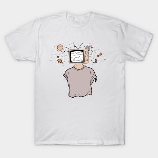 tv head in the space , space tv , best feeling just fo away T-Shirt